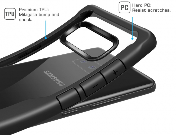 Husa Samsung Galaxy Note 8, Hybrid Antisoc, carcasa spate, slim, hardcase, Negru [6]