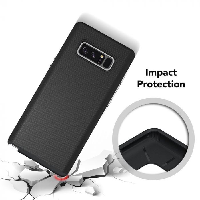 Husa Samsung Galaxy Note 8, Hybrid Slim, carcasa spate Antisoc, Negru [2]
