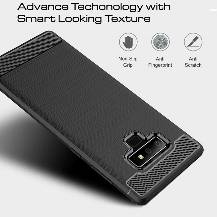 Husa Samsung Galaxy Note 9, Slim Armor Carbon, carcasa spate Antisoc, Negru [2]