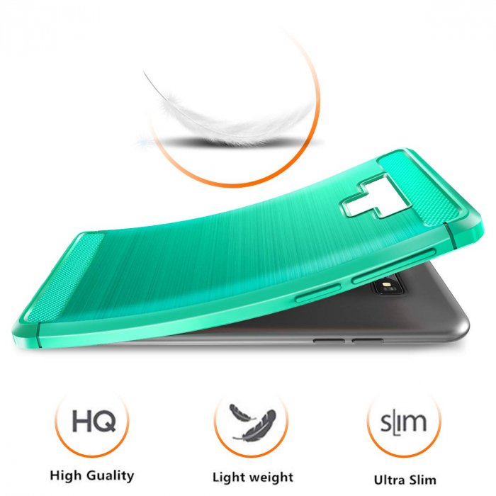 Husa Samsung Galaxy Note 9, Slim Armor Carbon, carcasa spate Antisoc, Verde [4]