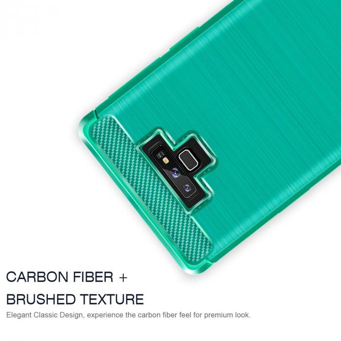 Husa Samsung Galaxy Note 9, Slim Armor Carbon, carcasa spate Antisoc, Verde [3]