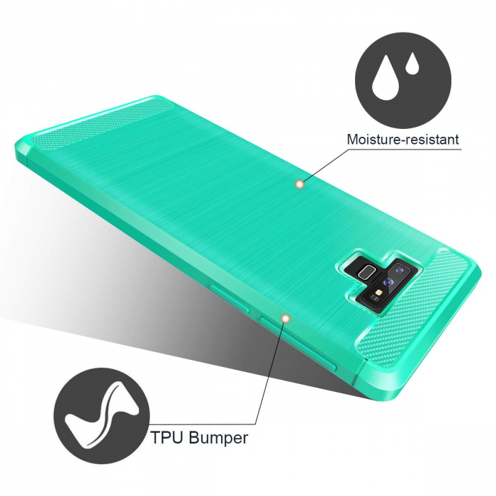Husa Samsung Galaxy Note 9, Slim Armor Carbon, carcasa spate Antisoc, Verde [6]