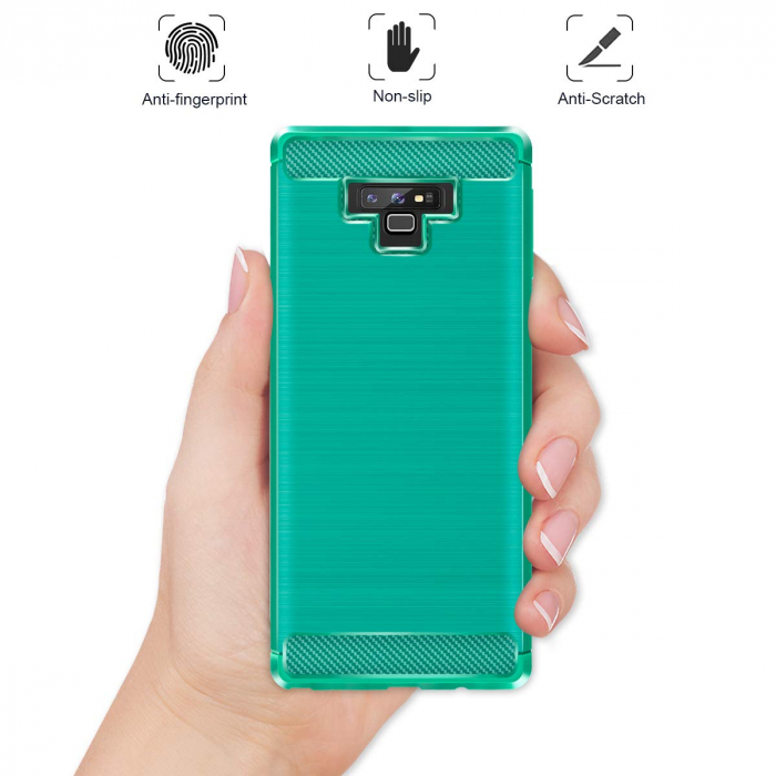 Husa Samsung Galaxy Note 9, Slim Armor Carbon, carcasa spate Antisoc, Verde [5]