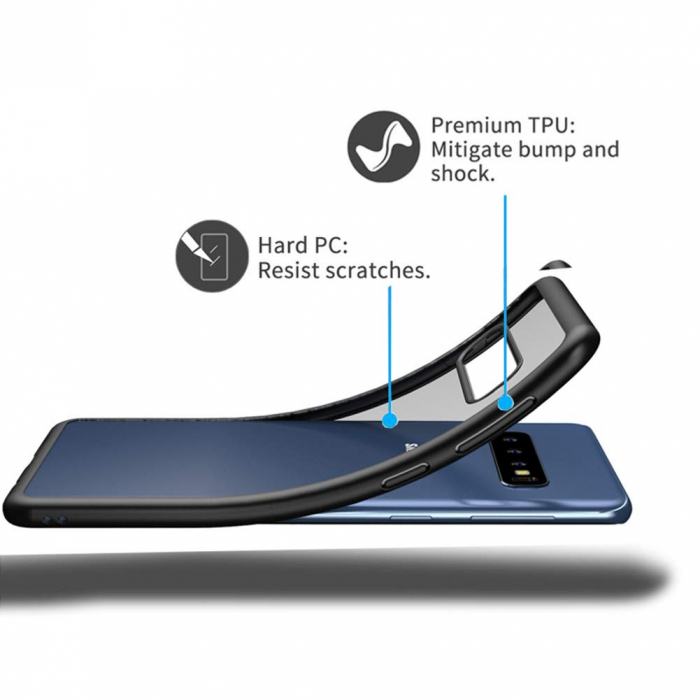 Husa Samsung Galaxy S10, carcasa spate Hybrid ultra slim, Antisoc, hardcase, Negru [8]