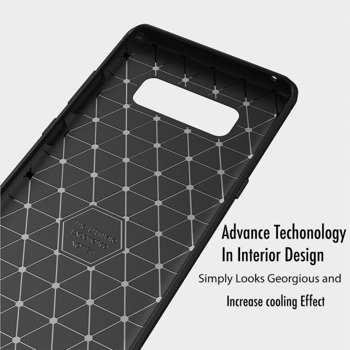 Husa Samsung Galaxy S10 PLUS, Slim Armor Carbon, carcasa spate Antisoc, Negru [2]