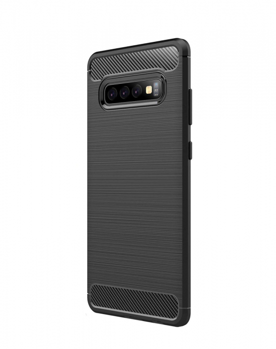 Husa Samsung Galaxy S10 PLUS, Slim Armor Carbon, carcasa spate Antisoc, Negru [1]