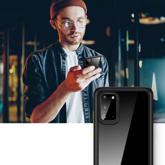 Husa Samsung Galaxy S20, MobileSmart , Hybrid ultra slim, carcasa spate Antisoc, hardcase, Negru [3]