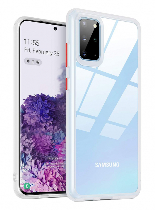 Husa Samsung Galaxy S20 PLUS, MobileSmart , Hybrid ultra slim, carcasa spate Antisoc, hardcase, Alb [1]