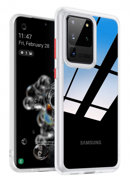 Husa Samsung Galaxy S20 ULTRA, MobileSmart , Hybrid ultra slim, carcasa spate Antisoc, hardcase, Alb [1]