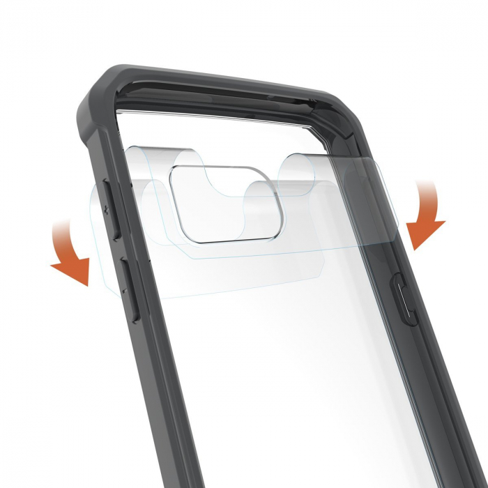 Husa Samsung Galaxy S7 Edge, Hybrid Antisoc, carcasa spate PC transparenta cu cadru, Negru [2]