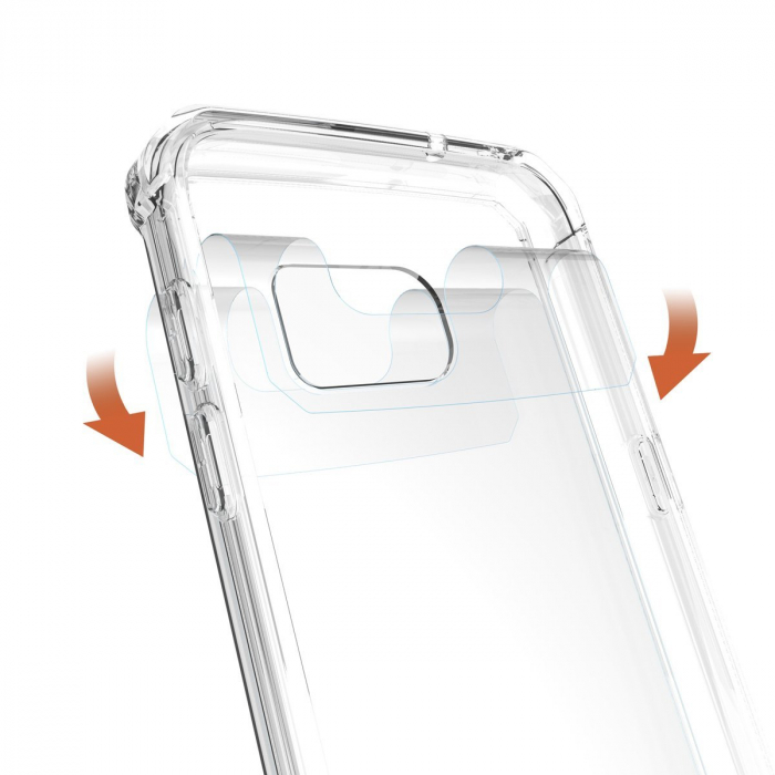 Husa Samsung Galaxy S7, Hybrid Antisoc, carcasa spate PC transparenta cu cadru, Transparent [2]