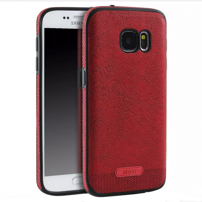 Husa Samsung Galaxy S7 Edge, Leather, Rosu [1]