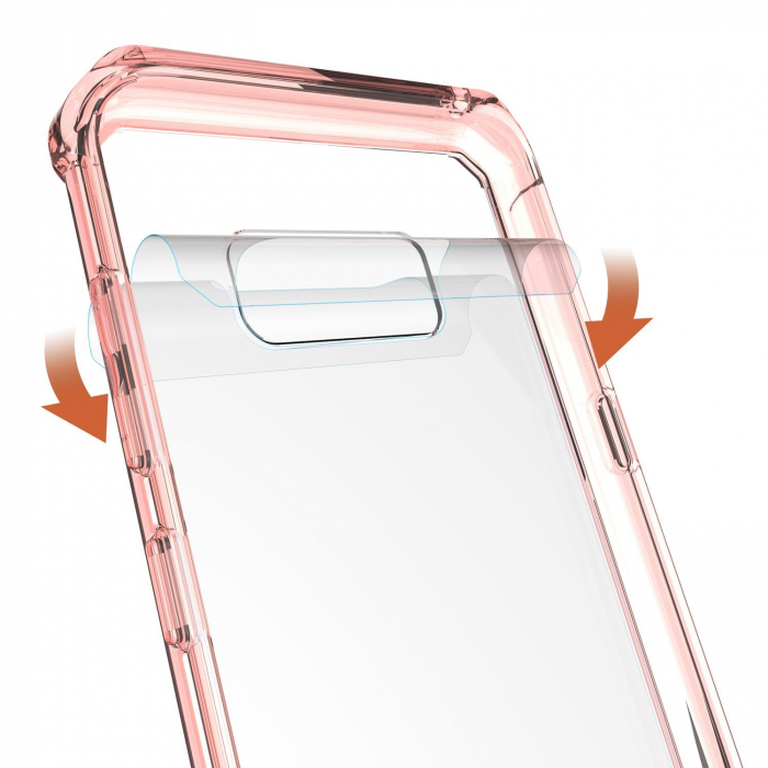 Husa Samsung Galaxy S8, Hybrid Antisoc, carcasa spate PC transparenta cu cadru, Rose-Gold [3]