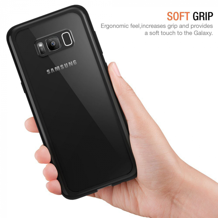 Husa Samsung Galaxy S8 PLUS, Hybrid Antisoc, carcasa spate PC cu cadru, hardcase, Negru [5]