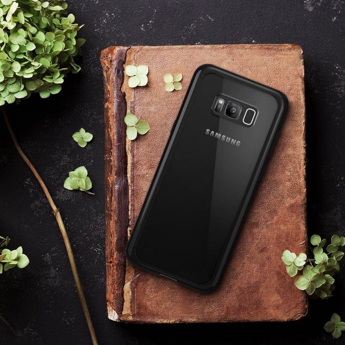 Husa Samsung Galaxy S8 PLUS, Hybrid Antisoc, carcasa spate PC cu cadru, hardcase, Negru [2]