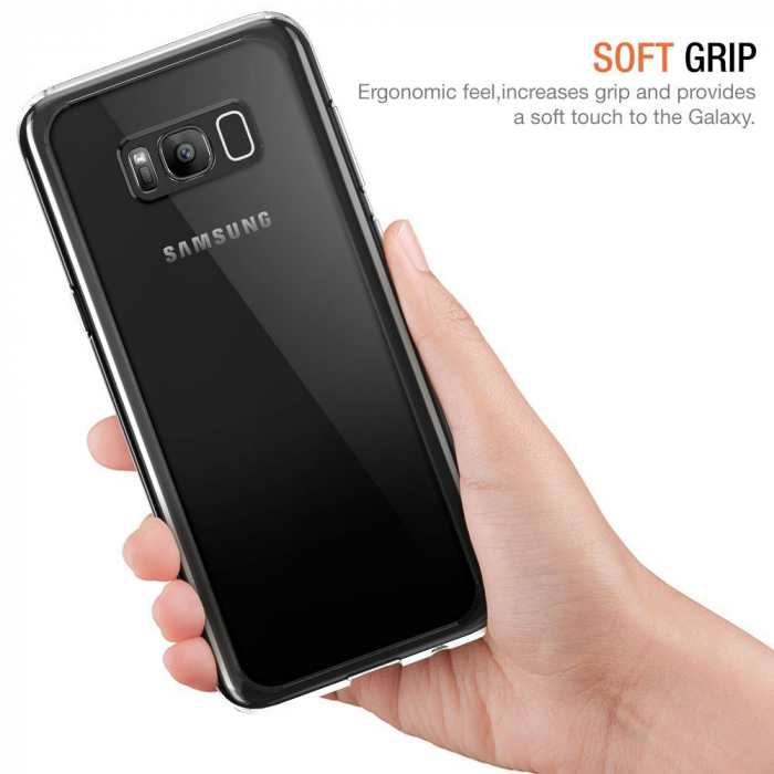 Husa Samsung Galaxy S8 PLUS, Hybrid Antisoc, carcasa spate PC cu cadru, hardcase, Transparent [3]
