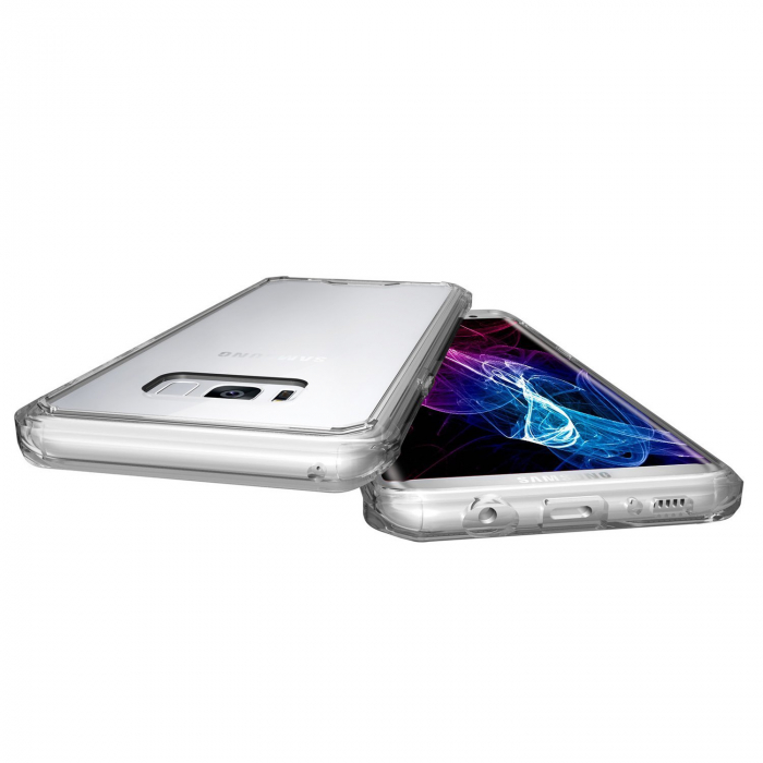 Husa Samsung Galaxy S8, Hybrid Antisoc, carcasa spate PC transparenta cu cadru, MobileSmart©, Transparent [5]