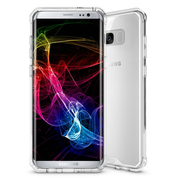 Husa Samsung Galaxy S8, Hybrid Antisoc, carcasa spate PC transparenta cu cadru, MobileSmart©, Transparent [2]