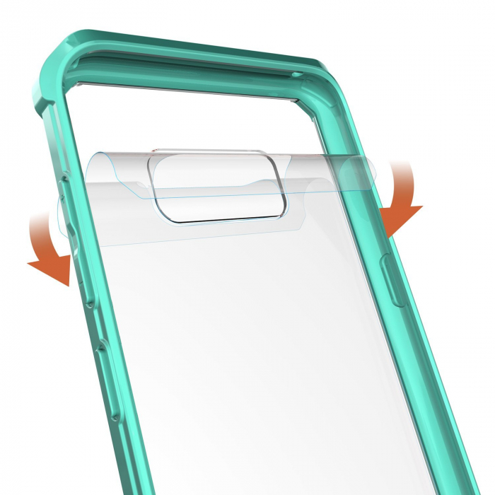 Husa Samsung Galaxy S8 PLUS, Hybrid Antisoc, carcasa spate PC transparenta cu cadru, Verde [3]