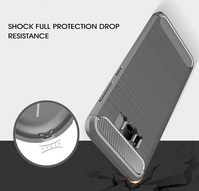 Husa Samsung Galaxy S8 PLUS, Slim Armor Carbon, carcasa spate Antisoc, Gri [3]