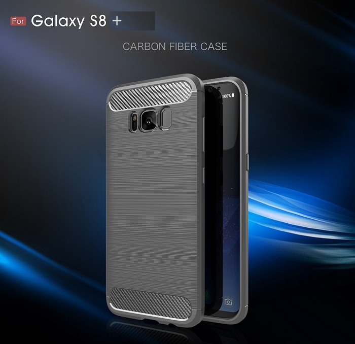 Husa Samsung Galaxy S8 PLUS, Slim Armor Carbon, carcasa spate Antisoc, Gri [6]