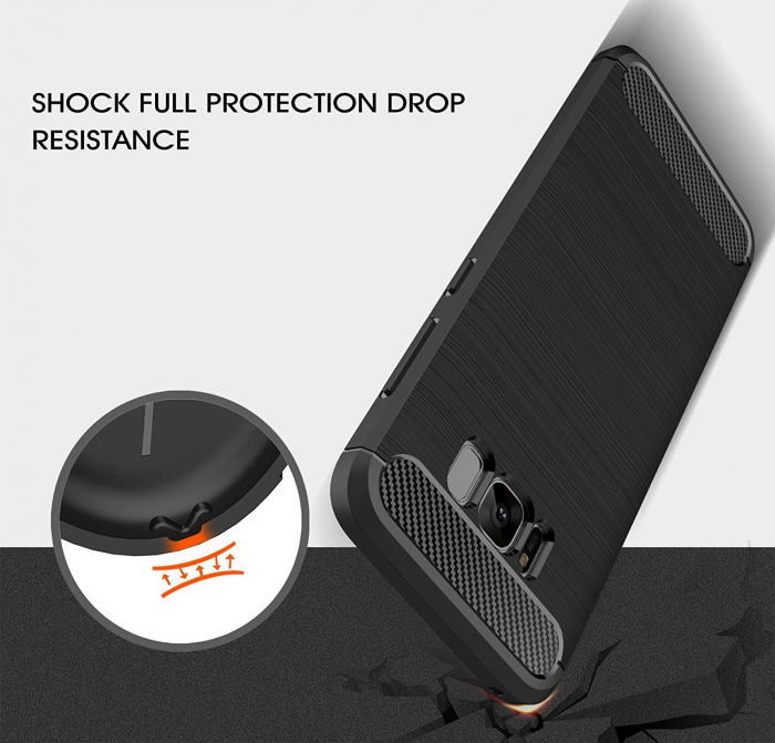 Husa Samsung Galaxy S8 PLUS, Slim Armor Carbon, carcasa spate Antisoc, Negru [4]