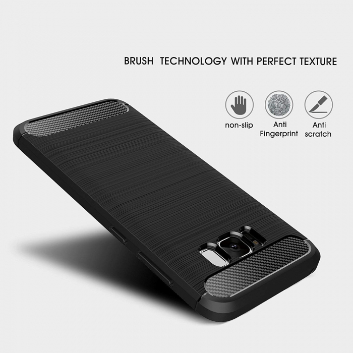 Husa Samsung Galaxy S8 PLUS, Slim Armor Carbon, carcasa spate Antisoc, Negru [5]