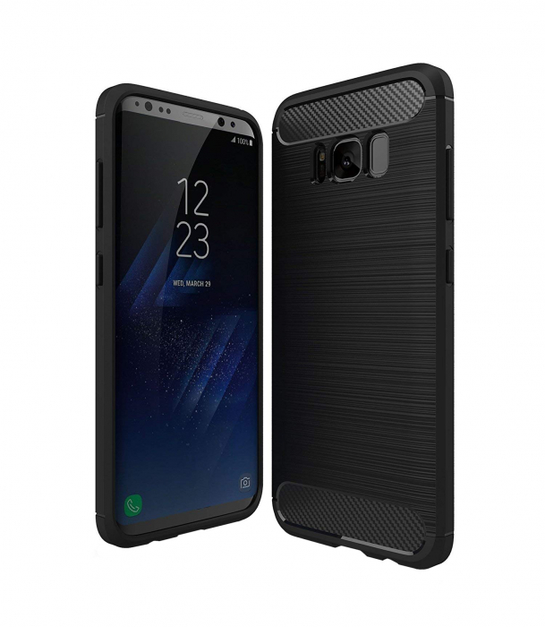 Husa Samsung Galaxy S8 PLUS, Slim Armor Carbon, carcasa spate Antisoc, Negru [1]