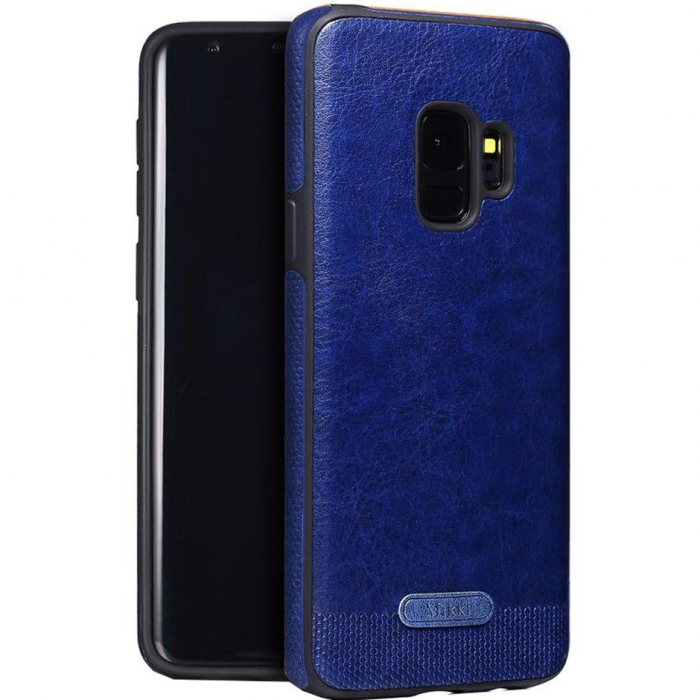 Husa Samsung Galaxy S9, Leather, Dark Blue [1]