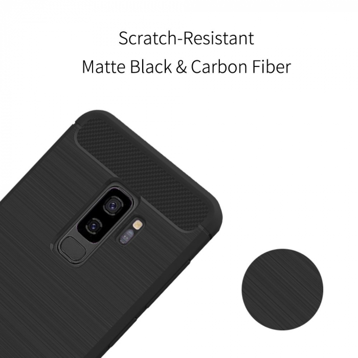 Husa Samsung Galaxy S9, Slim Armor Carbon, carcasa spate Antisoc, Negru [4]