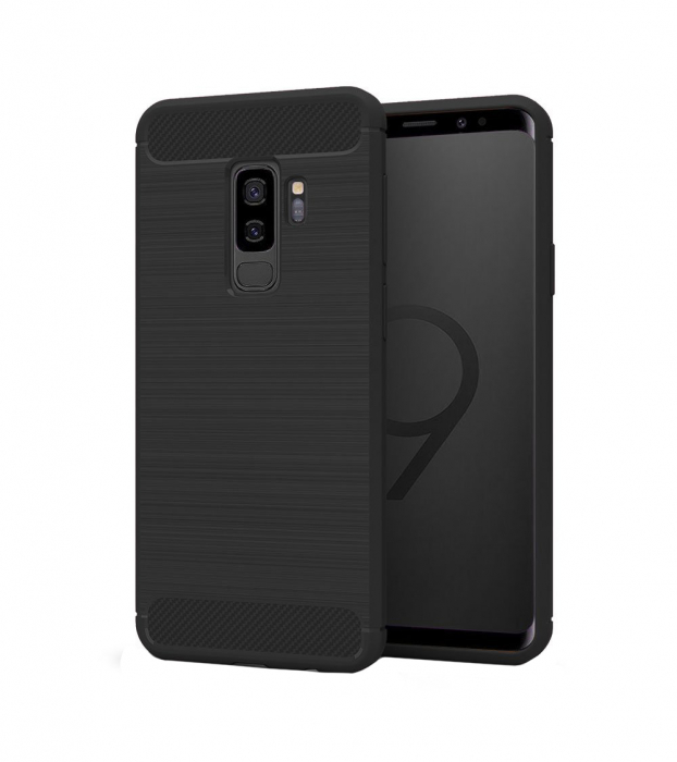 Husa Samsung Galaxy S9, Slim Armor Carbon, carcasa spate Antisoc, Negru [1]