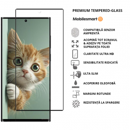 Folie de protecție Mobilesmart pentru Samsung Galaxy S23 ULTRA, sticlă securizată Full Glue [1]