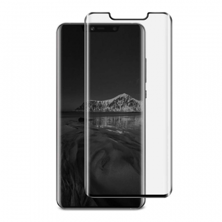 Folii protectie telefoane - Folie sticla Huawei Mate 20 Pro, protectie ecran, fata, total transparenta, 5D, acopera tot ecranul, 0.2mm