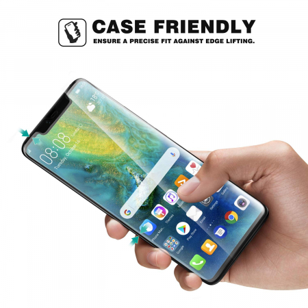 Folie sticla Huawei Mate 20 Pro, protectie ecran, fata, total transparenta, 5D, acopera tot ecranul, 0.2mm [7]