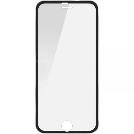 Folie sticla iPhone 8 / iPhone 7, Fata plus Spate, 3D cu rama metalica, protectie completa ecran si margini curbate, Negru [2]