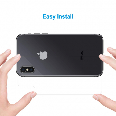 Folie sticla iPhone XS / X, Fata-Spate, 5D, sticla securizata cu rama metalica, protectie ecran, Alb, 0.2mm [3]