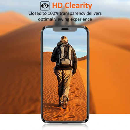 Folie sticla pentru iPhone XR, 5D, Fata plus Spate, protectie ecran cu rama metalica, Negru, MobileSmart©, 0.2mm [5]