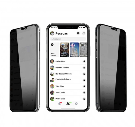 Folie sticla pentru iPhone XR, Privacy, 5D, securizata cu rama metalica, protectie ecran si margini curbate, Negru [4]