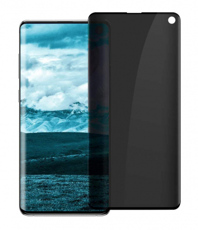 Mobilesmart - Folie sticla pentru Samsung Galaxy S10, Privacy, 3D, Full glue, acopera tot ecranul (Case Friendly)