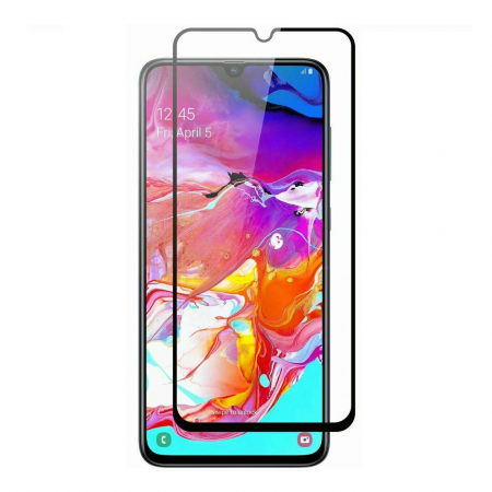 Folii protectie telefoane - Folie sticla Samsung Galaxy A70, 3D, se lipeste pe tot ecranul (Full Glue), acopera tot ecranul (Case Friendly), MobileSmart©