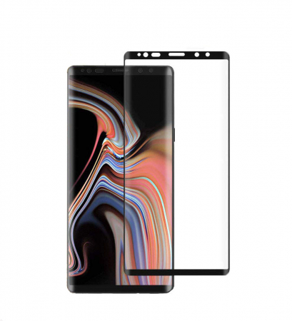 Folii protectie telefoane - Folie sticla Samsung Galaxy Note 9, 3D, se lipeste pe tot ecranul (Full Glue), acopera tot ecranul (Case Friendly), MobileSmart©