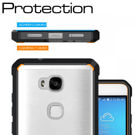 Husa de protectie Hybrid Antisoc pentru Honor 5X, carcasa spate PC transparenta cu cadru, Negru [3]