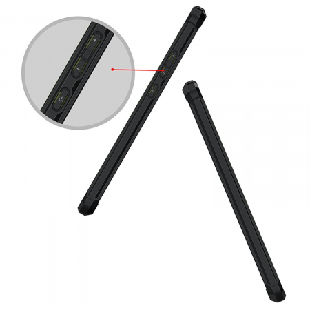 Husa de protectie Hybrid Antisoc pentru Huawei P10 Plus, carcasa spate PC transparenta cu cadru, Negru [4]