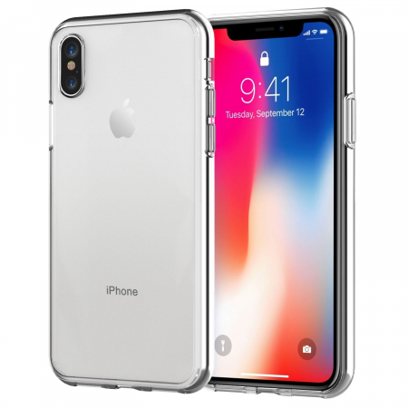 Husa iPhone XS MAX, Hybrid Antisoc, carcasa spate PC cu cadru, Transparent [0]