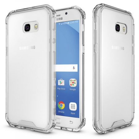 Husa de protectie Hybrid Antisoc pentru Samsung Galaxy A3 2017, carcasa spate PC transparenta cu cadru, Transparent [4]