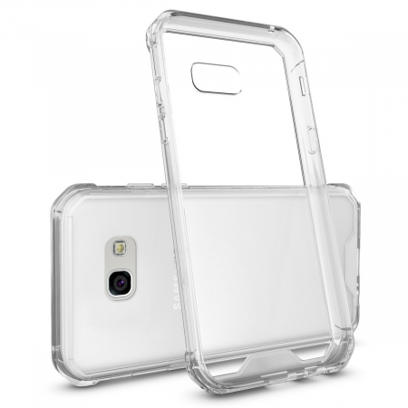 Mobilesmart - Husa de protectie Hybrid Antisoc pentru Samsung Galaxy A3 2017, carcasa spate PC transparenta cu cadru, Transparent