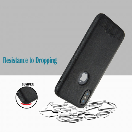 Husa de protectie  iPhone X / iPhone 10, Leather, Negru [4]