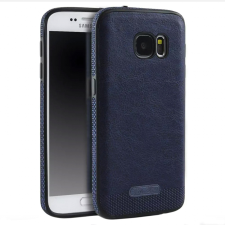 Mobilesmart - Husa Samsung Galaxy S7 Edge, Leather, Dark Blue