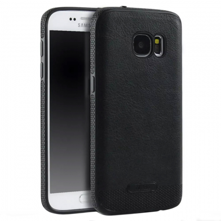 Mobilesmart - Husa de protectie Samsung Galaxy S6 Edge, Leather, Negru