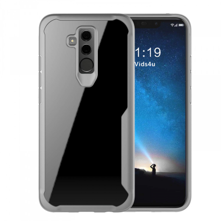 Fara categorie - Husa Huawei Mate 20 Lite, Hybrid Antisoc, carcasa spate PC cu cadru TPU dur, Gri